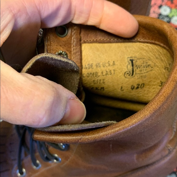 Vintage Justin Brown Leather Kiltie Lace Up Boots - Women’s size 6.5 - Picture 11 of 11